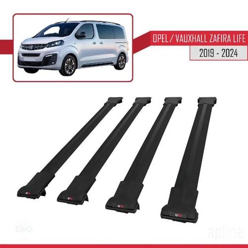 Barres De Toit - Fly - Zafira Life 2019-2024 - Aluminium - 4 Barres - Noir