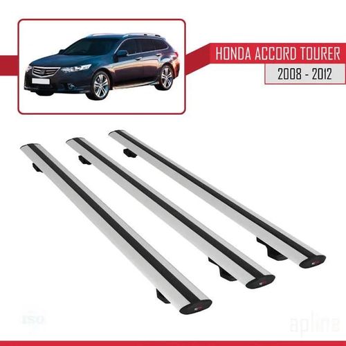 Barres De Toit - Honda - Accord Tourer - Modèle Basic - Aluminium - Gris - 3 Barres