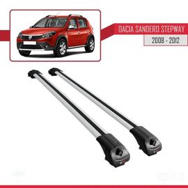 Compatible Avec Dacia Sandero Stepway 2008-2012 Ace-1 Barres De Toit Railing Porte-Bagages De Voiture Gris Aluminium 2 Barres