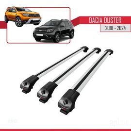 Barres De Toit - Ace-1 - Dacia Duster 2 - Aluminium Gris - Mécanisme De Verrouillage - Charge 300kg