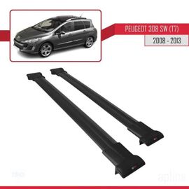 Barres De Toit - Fly - Modèle Noir - Compatible Peugeot 308 Sw - Aluminium - Charge Utile 300 Kg