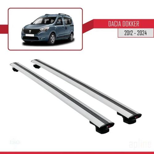 Barres De Toit - Dacia - Dokker 2012-2024 - Modèle Basic - Aluminium - Gris