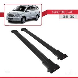 Barres De Toit - Fly - Compatible Ssangyong Stavic 2004-2012 - Aluminium - Noir - Charge Utile 300 Kg
