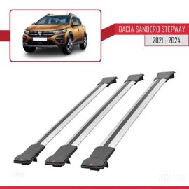 Barres De Toit - Fly - Dacia Sandero Stepway 2021-2024 - 3 Barres - Aluminium - Gris