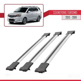 Barres De Toit - Fly - Compatible Ssangyong Turismo 2013-2019 - 3 Barres - Aluminium - Gris