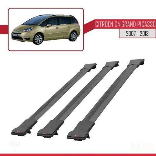 Compatible Avec Citroen C4 Grand Picasso 2007-2013 Barres De Toit Fly Modèle Railing Porte-Bagages De Voiture 3 Barras Noir