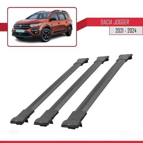 Barres De Toit - Fly - Dacia Jogger 2021-2023 - 3 Barres - Aluminium - Noir