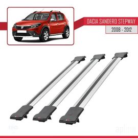 Barres De Toit - Fly - Dacia Sandero Stepway - 3 Barres - Aluminium - Gris