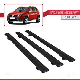 Barres De Toit - Dacia - Sandero Stepway - Basic Modèle - 3 Pièces - Noir - Aluminium