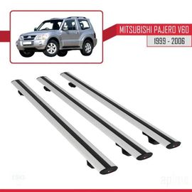 Compatible Avec Mitsubishi Pajero (V60) 3d 1999-2006 Barres De Toit Basic Modèle Railing Porte-Bagages De Voiture 3 Barras Gris