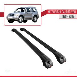 Compatible Avec Mitsubishi Pajero (V60) 3d 1999-2006 Barres De Toit Ace-1 Railing Porte-Bagages De Voiture Noir