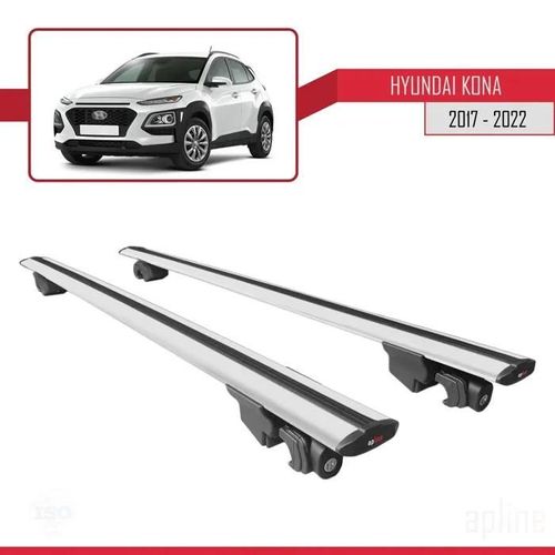 Barres De Toit - Hyundai - Kona 2017-2022 - Aluminium - Gris - Charge Utile 300 Kg