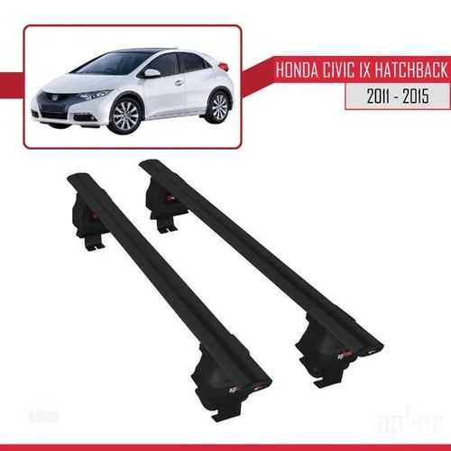Barres De Toit - Ace-4 - Honda Civic Ix 2011-2015 - Aluminium - Noir - Charge Utile 300 Kg