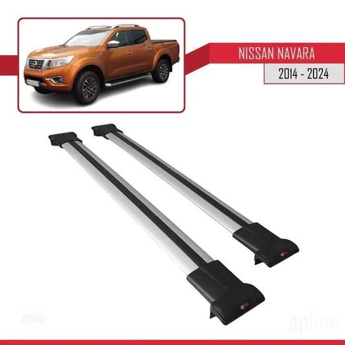 Barres De Toit - Fly - Nissan Navara 2014-2023 - Aluminium - Gris - Charge Utile 300 Kg