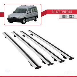 Barres De Toit - Peugeot - Partner 1996-2003 - Basic Modèle - Aluminium - 4 Pièces - Gris
