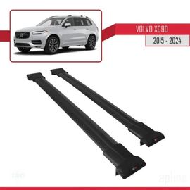 Barres De Toit - Fly - Volvo Xc90 2015-2023 - Aluminium - Noir - Charge Utile 300 Kg