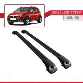 Barres De Toit - Ace-1 - Dacia Sandero Stepway 2008-2012 - Aluminium - Noir - Charge Utile 300 Kg