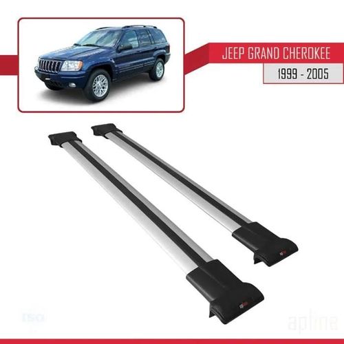 Barres De Toit - Fly - Modèle Gris - Aluminium - Compatible Jeep Grand Cherokee 1999-2005 - Charge 300 Kg