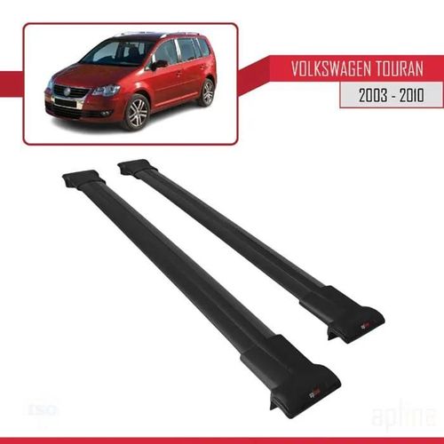 Barres De Toit - Fly - Volkswagen Touran 2003-2010 - Aluminium - Noir - Charge Utile 300 Kg