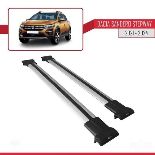 Barres De Toit - Fly - Dacia Sandero Stepway 2021 - Aluminium - Gris - Charge Utile 300 Kg
