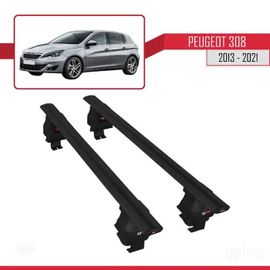 Barres De Toit - Ace-4 - Compatible Peugeot 308 2013-2021 - Aluminium - Noir - Charge 300 Kg