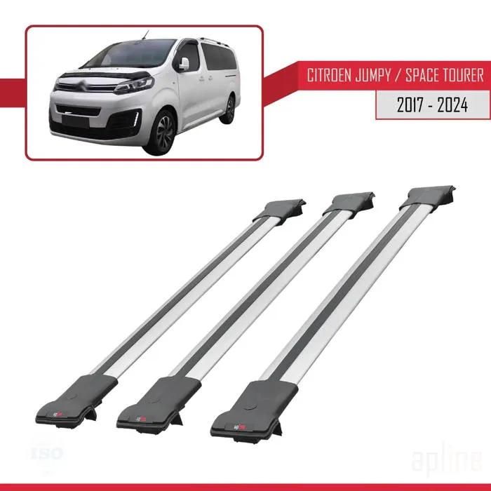 Barres De Toit - Fly - Modèle Gris 505 - Citroen Jumpy - 3 Pièces - Aluminium - Charge 300 Kg