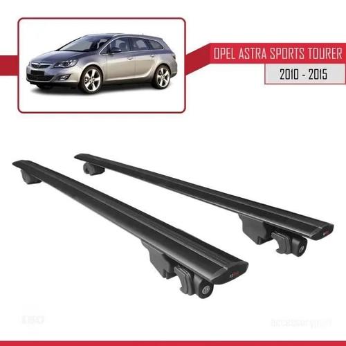 Compatible Avec Opel Astra J Wagon 2010-2015 Hook Barres De Toit Railing Porte-Bagages De Voiture Avec Verrouillable Alu Noir