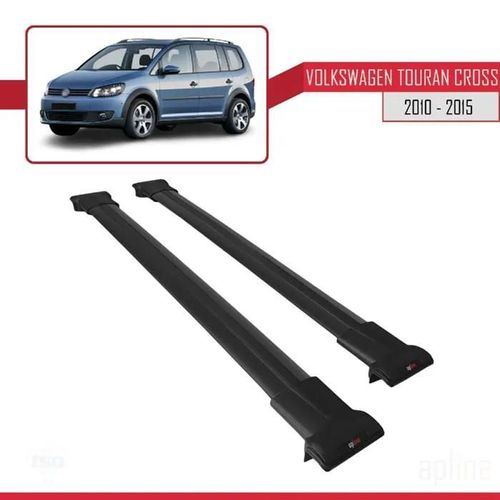 Pour Volkswagen Touran Cross 2010-2015 Barres De Toit Railing Porte-Bagages De Voiture Fly Modèle Noir 1747