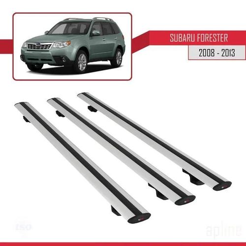 Barres De Toit - Subaru - Basic Modèle - 3 Pièces - Aluminium - Gris
