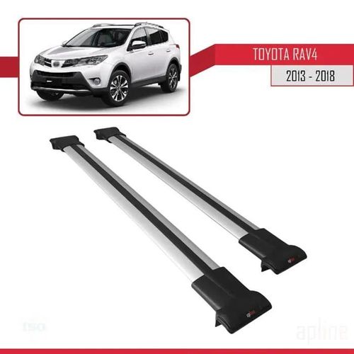 Barres De Toit - Fly - Modèle Gris - Aluminium - Charge Utile 300 Kg - Pour Toyota Rav4 2013-2018