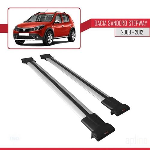 Barres De Toit - Apline - Dacia Sandero Stepway - Modèle Fly - Aluminium - Gris