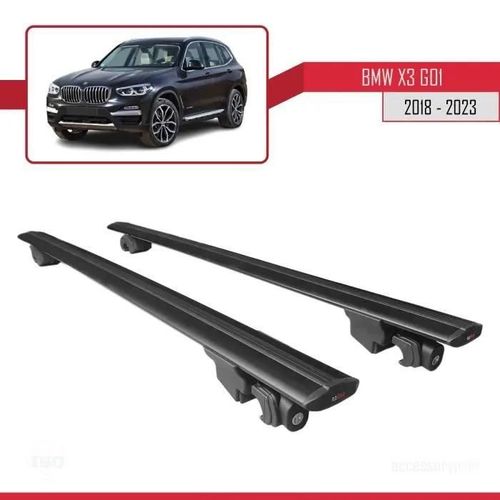 Compatible Avec Bmw X3 G01 2018-2023 Hook Barres De Toit Railing Porte-Bagages De Voiture Avec Verrouillable Alu Noir