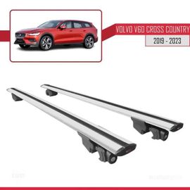 Compatible Avec Volvo V60 Ii Cross Country 2019-2025 Hook Model Barres De Toit Railing Porte-Bagages De Voiture Gris Alu 2 Barres