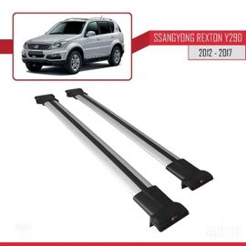 Barres De Toit - Ssangyong - Rexton (Y290) - Modèle Fly - Aluminium - Gris