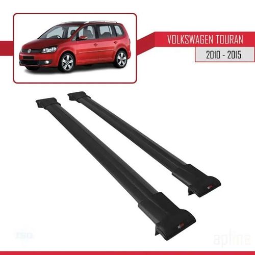 Barres De Toit - Fly - Volkswagen Touran 2010-2015 - Aluminium - Noir - Charge Utile 300 Kg