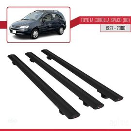 Barres De Toit - Toyota - Corolla Spacio (E110) - Basic Modèle - 3 Pièces - Noir - Aluminium