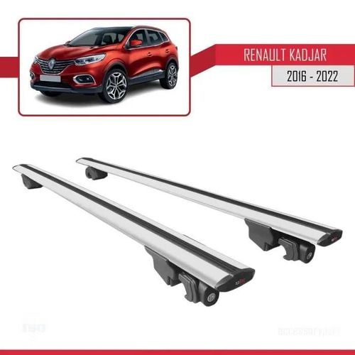 Pour Renault Kadjar 2016-2022 Hook Barres De Toit Railing Porte-Bagages De Voiture Avec Verrouillable Alu Gris