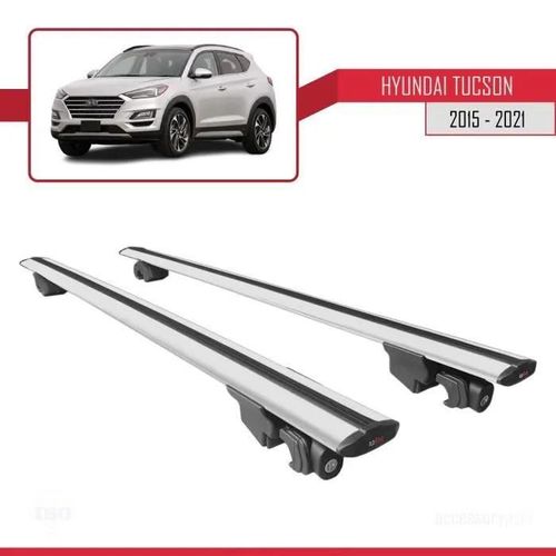 Pour Hyundai Tucson 2015-2021 Hook Barres De Toit Railing Porte-Bagages De Voiture Avec Verrouillable Alu Gris
