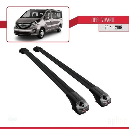 Barres De Toit - Ace-1 - Opel Vivaro 2014-2019 - Aluminium - Noir - Charge Utile 300 Kg
