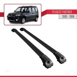Barres De Toit - Ace-1 - Peugeot Partner 2003-2008 - Aluminium - Noir - Charge Utile 300 Kg