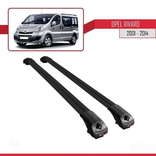 Barres De Toit - Ace-1 - Opel Vivaro 2001-2014 - Aluminium - Noir - Charge Utile 300 Kg