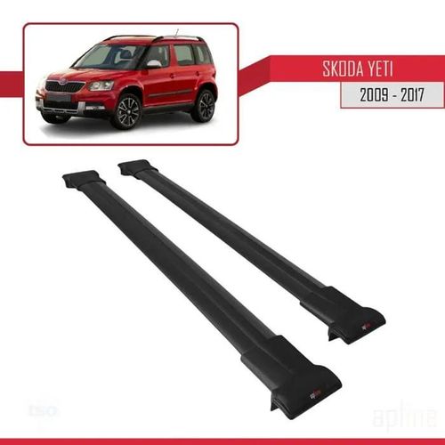 Barres De Toit - Fly - Skoda Yeti 2010-2023 - Aluminium - Noir - Charge Utile 300 Kg