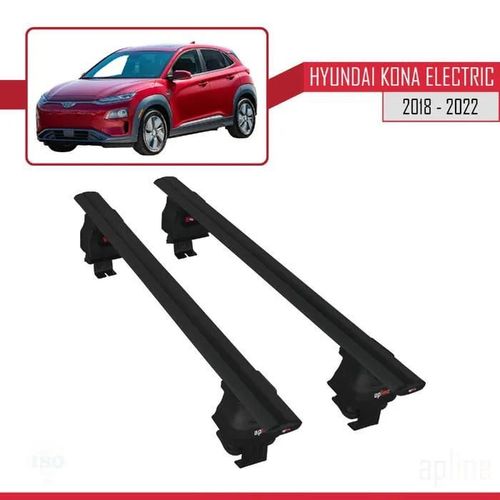 Barres De Toit - Ace-4 - Hyundai Kona Electric 2018-2023 - Aluminium - Noir - Charge Utile 300 Kg