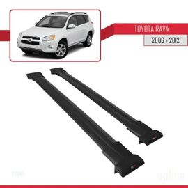 Barres De Toit - Fly - Toyota Rav4 2006-2012 - Aluminium - Noir - Charge Utile 300 Kg
