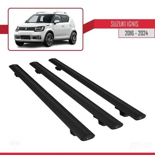 Barres De Toit - Suzuki - Ignis 2016 - Basic Modèle - Aluminium - 3 Pièces - Noir
