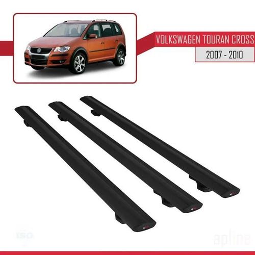 Barres De Toit - Volkswagen - Touran Cross - Basic Modèle - 3 Barres - Noir - Aluminium