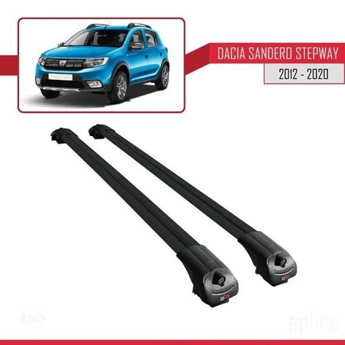 Barres De Toit - Ace-1 - Dacia Sandero Stepway 2012-2020 - Aluminium - Noir - Charge Utile 300 Kg