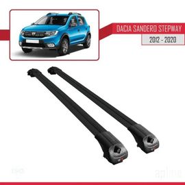 Barres De Toit - Ace-1 - Dacia Sandero Stepway 2012-2020 - Aluminium - Noir - Charge Utile 300 Kg