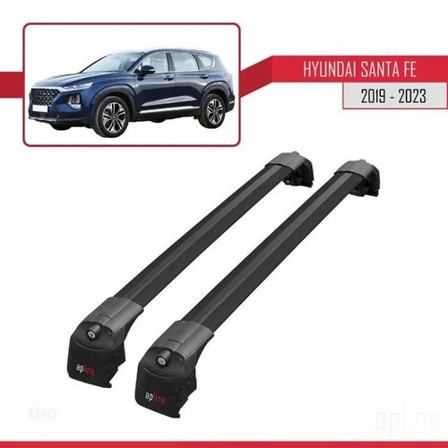 Barres De Toit - Ace-2 - Hyundai Santa Fe (Tm) 2019-2023 - Aluminium - Noir - Charge Utile 300 Kg