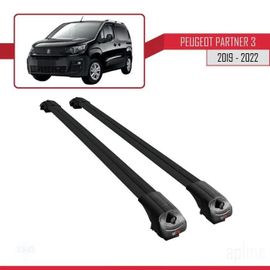 Barres De Toit - Ace-1 - Peugeot Partner 2019-2023 - Aluminium - Noir - Charge Utile 300 Kg